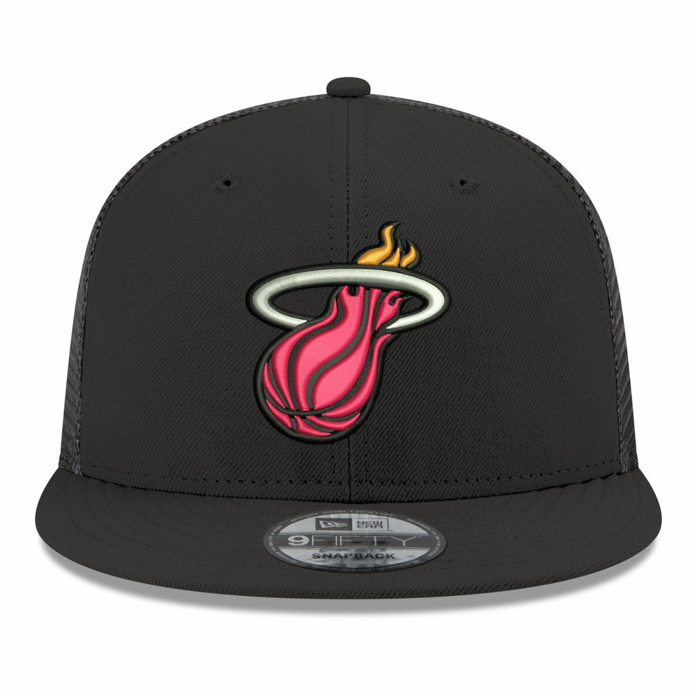 Miami Heat Core Logo Meshback 9FIFTY Snapback Hat - Black sale