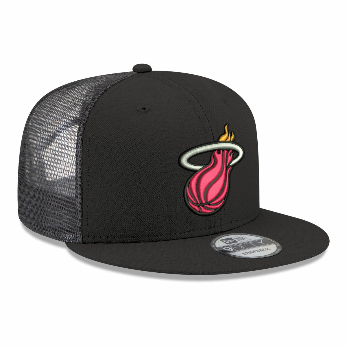 Miami Heat Core Logo Meshback 9FIFTY Snapback Hat - Black sale