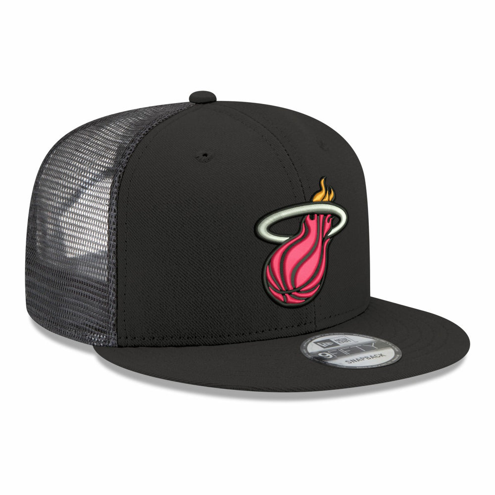 Miami Heat Core Logo Meshback 9FIFTY Snapback Hat - Black sale