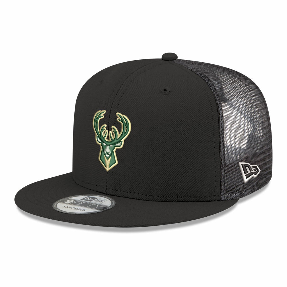 Milwaukee Bucks Core Logo Meshback 9FIFTY Snapback Hat - Black online