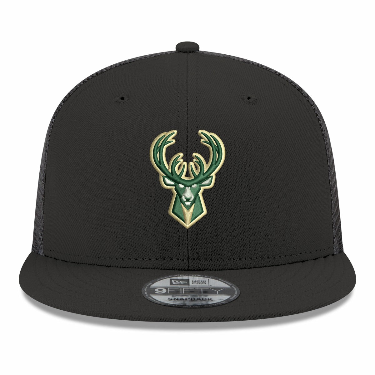Milwaukee Bucks Core Logo Meshback 9FIFTY Snapback Hat - Black online