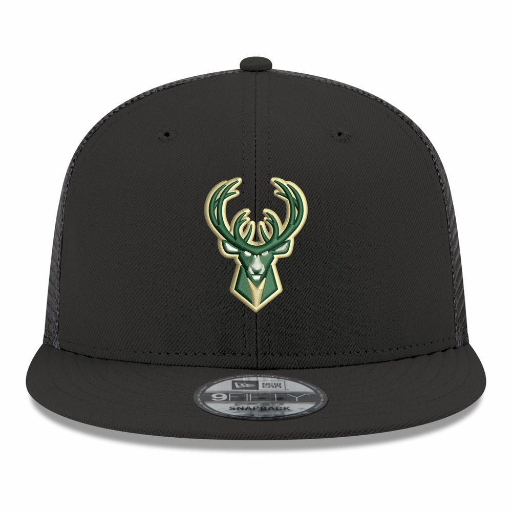 Milwaukee Bucks Core Logo Meshback 9FIFTY Snapback Hat - Black online