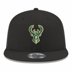 Milwaukee Bucks Core Logo Meshback 9FIFTY Snapback Hat - Black online