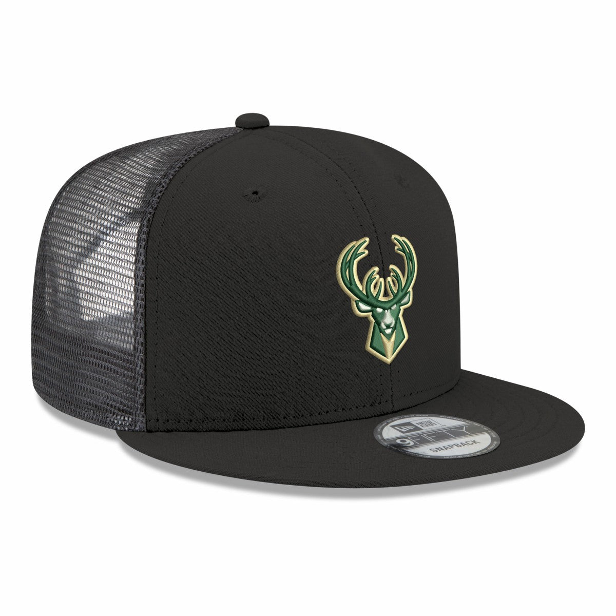 Milwaukee Bucks Core Logo Meshback 9FIFTY Snapback Hat - Black online