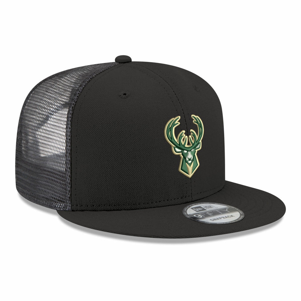 Milwaukee Bucks Core Logo Meshback 9FIFTY Snapback Hat - Black online