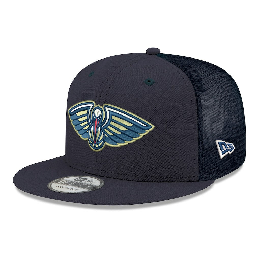 New Orleans Pelicans Core Logo Meshback 9FIFTY Snapback Hat - Navy outlet