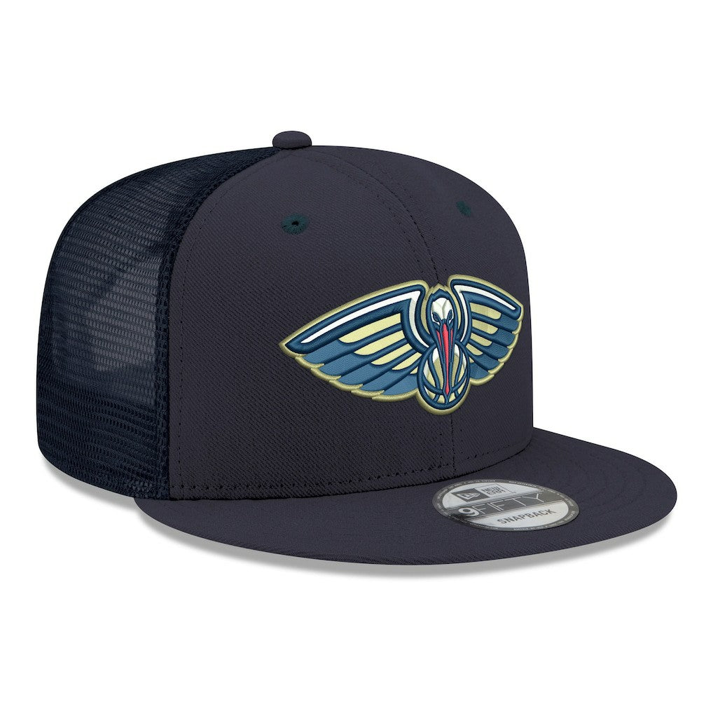New Orleans Pelicans Core Logo Meshback 9FIFTY Snapback Hat - Navy outlet