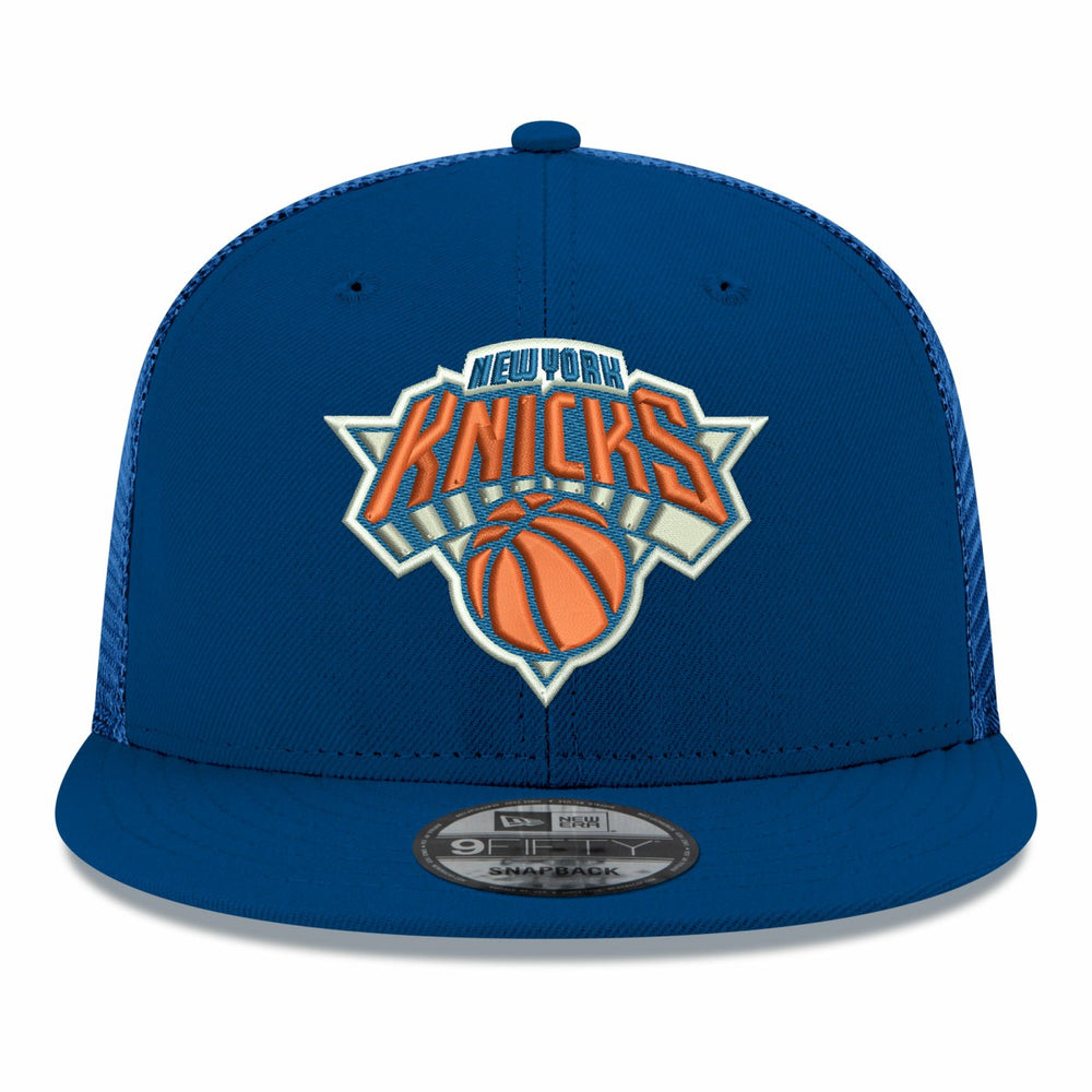 New York Knicks Core Logo Meshback 9FIFTY Snapback Hat - Blue sale