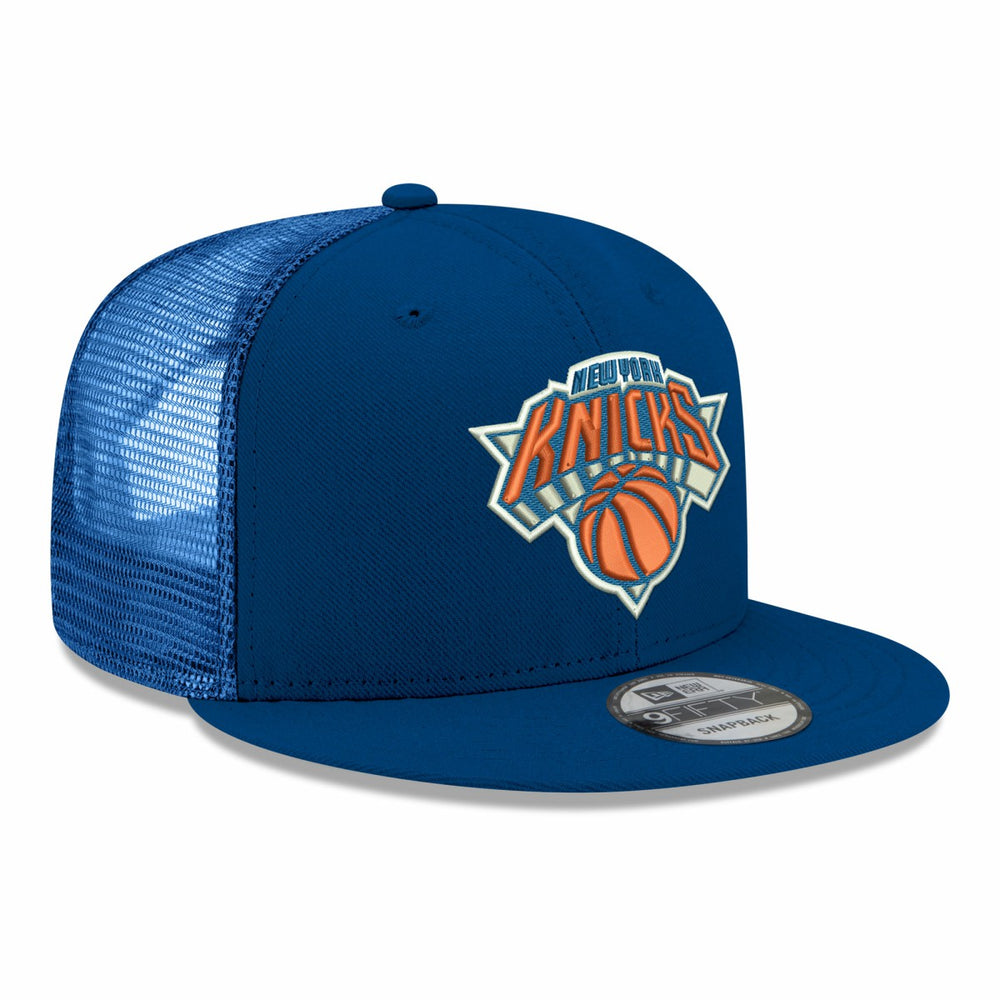 New York Knicks Core Logo Meshback 9FIFTY Snapback Hat - Blue sale