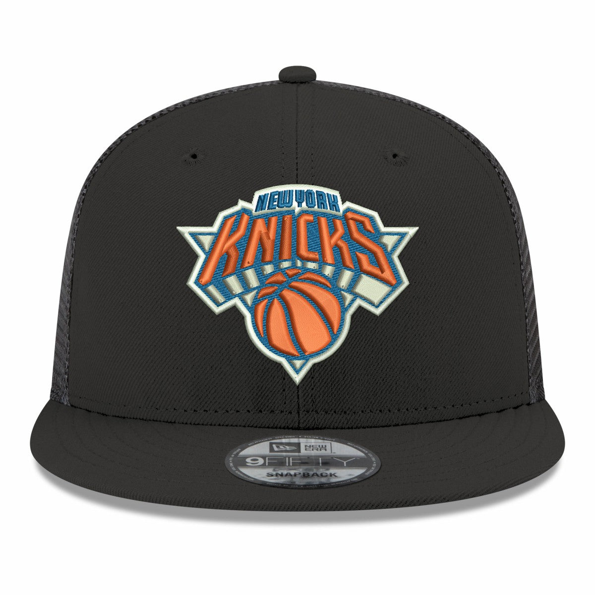 New York Knicks Core Logo Meshback 9FIFTY Snapback Hat - Black on sale