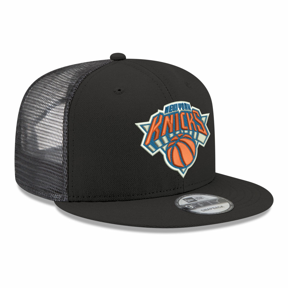New York Knicks Core Logo Meshback 9FIFTY Snapback Hat - Black on sale