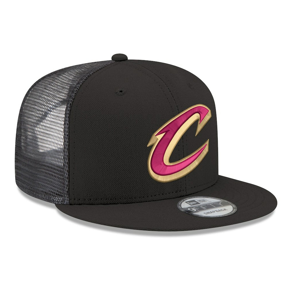Cleveland Cavaliers Core Logo Meshback 9FIFTY Snapback Hat sale - Black outlet