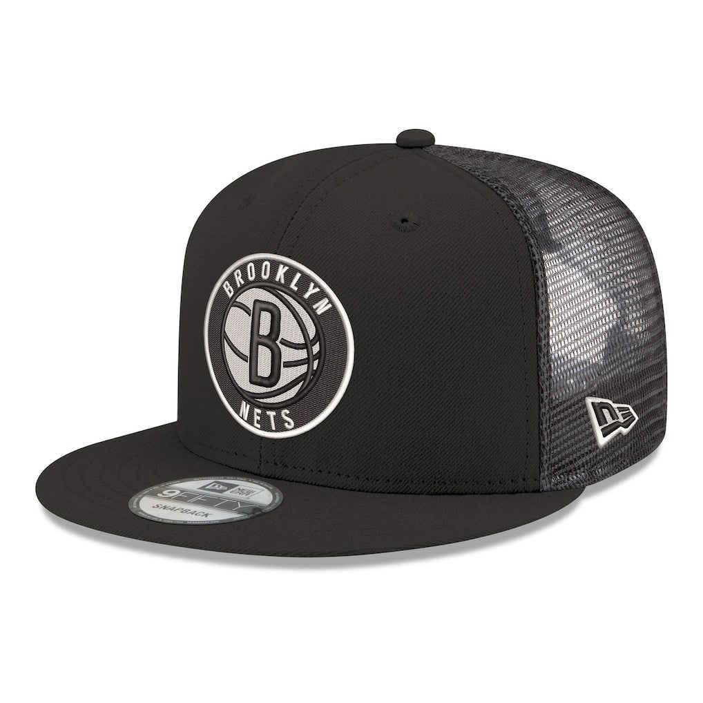 Brooklyn Nets Core Logo Meshback 9FIFTY Snapback Hat - Black on sale