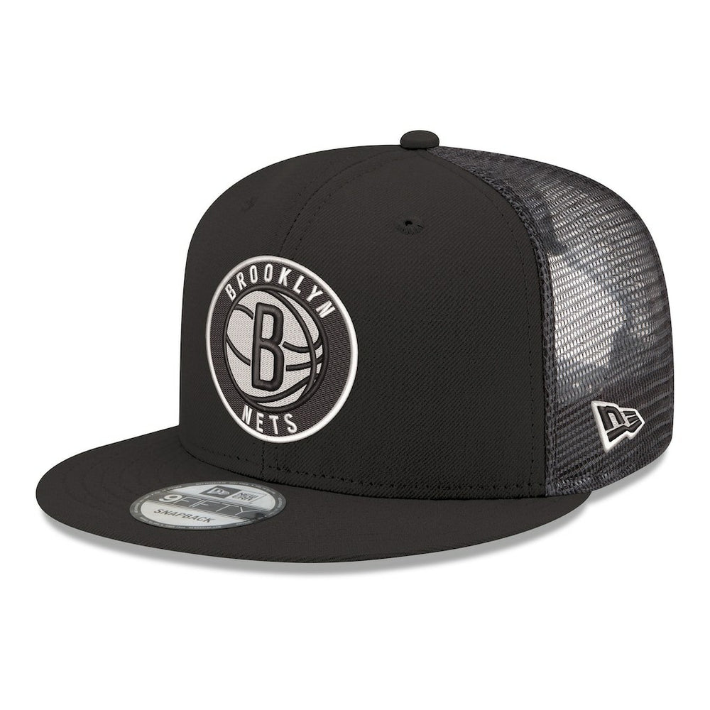 Brooklyn Nets Core Logo Meshback 9FIFTY Snapback Hat - Black on sale