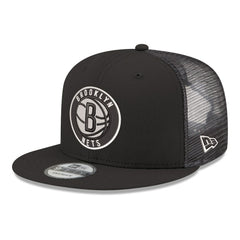 Brooklyn Nets Core Logo Meshback 9FIFTY Snapback Hat - Black on sale