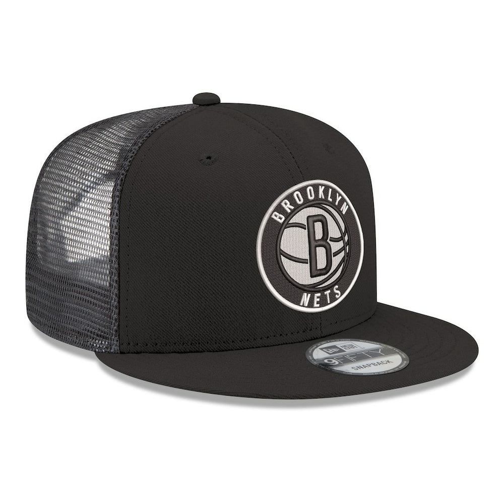 Brooklyn Nets Core Logo Meshback 9FIFTY Snapback Hat - Black on sale