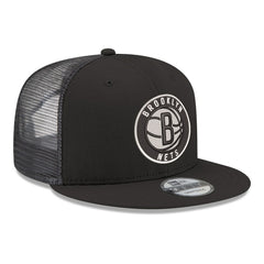 Brooklyn Nets Core Logo Meshback 9FIFTY Snapback Hat - Black on sale