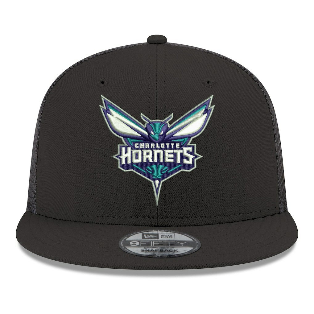 Charlotte Hornets Core Logo Meshback 9FIFTY Snapback Hat - Black sale