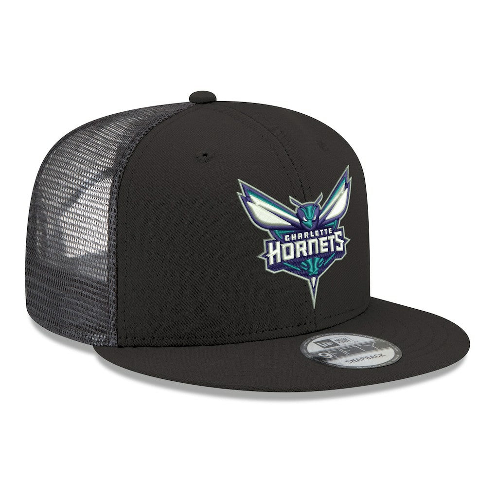 Charlotte Hornets Core Logo Meshback 9FIFTY Snapback Hat - Black sale