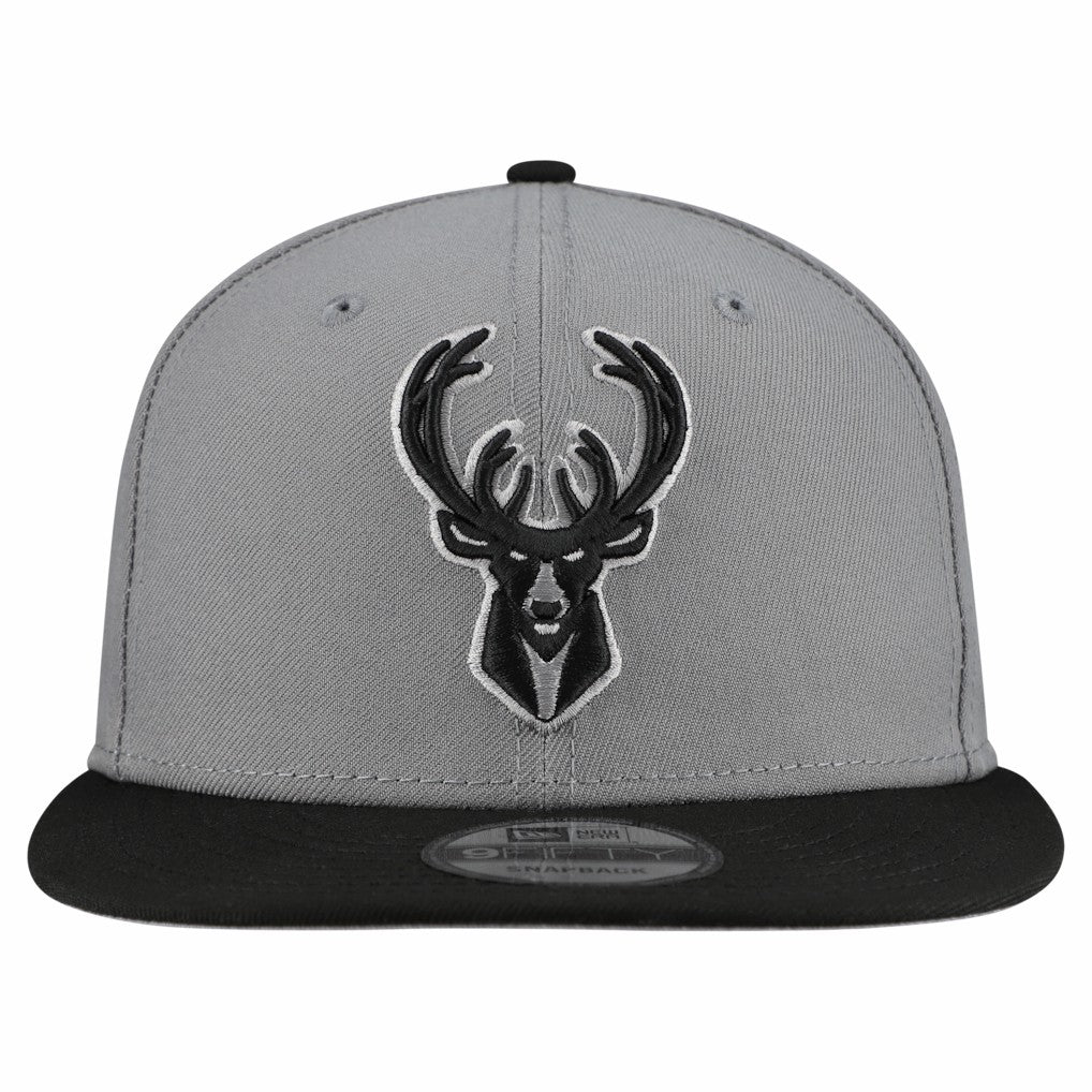 Milwaukee Bucks Core Logo Storm Gray Two-Tone 9FIFTY Snapback Hat - Gray shop