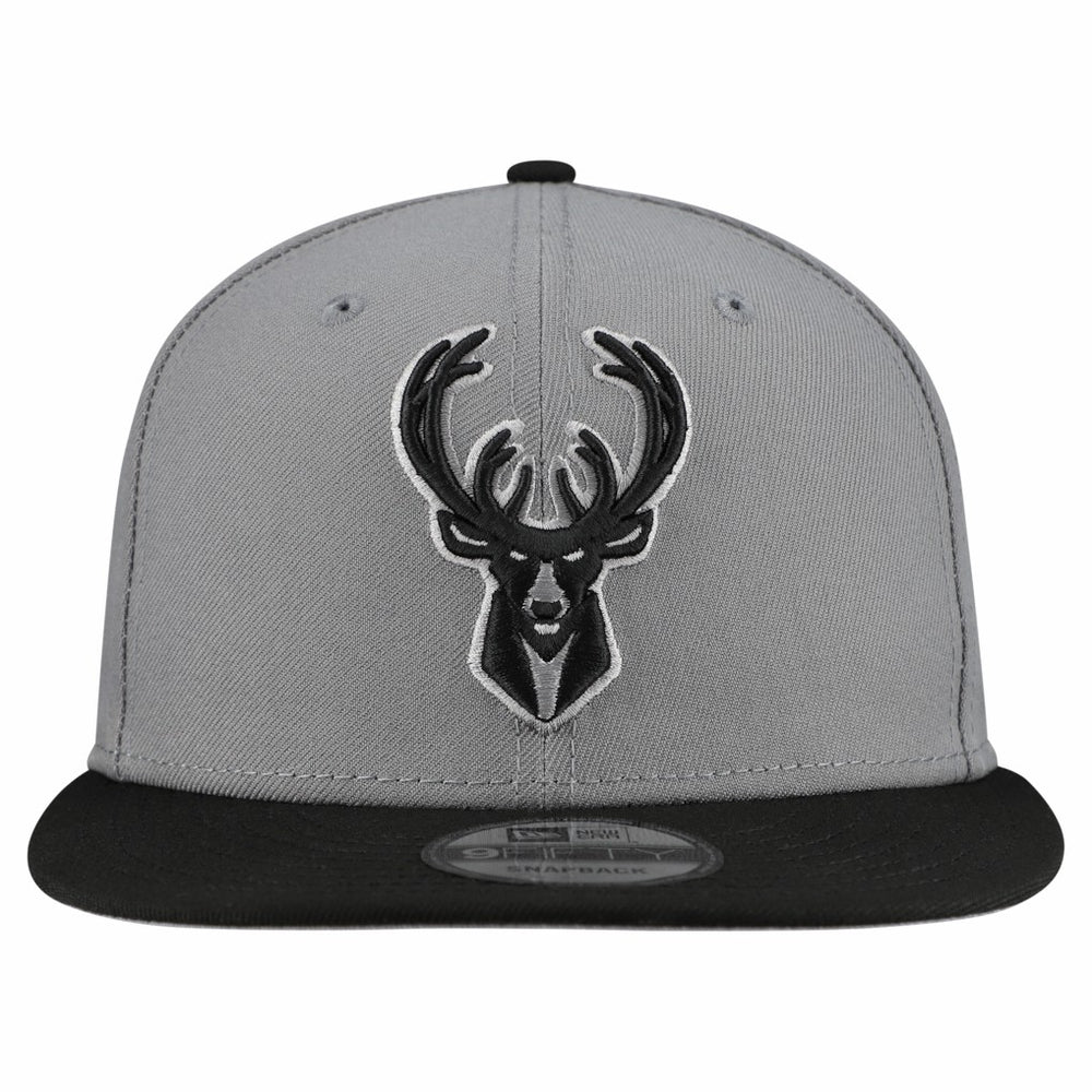 Milwaukee Bucks Core Logo Storm Gray Two-Tone 9FIFTY Snapback Hat - Gray shop