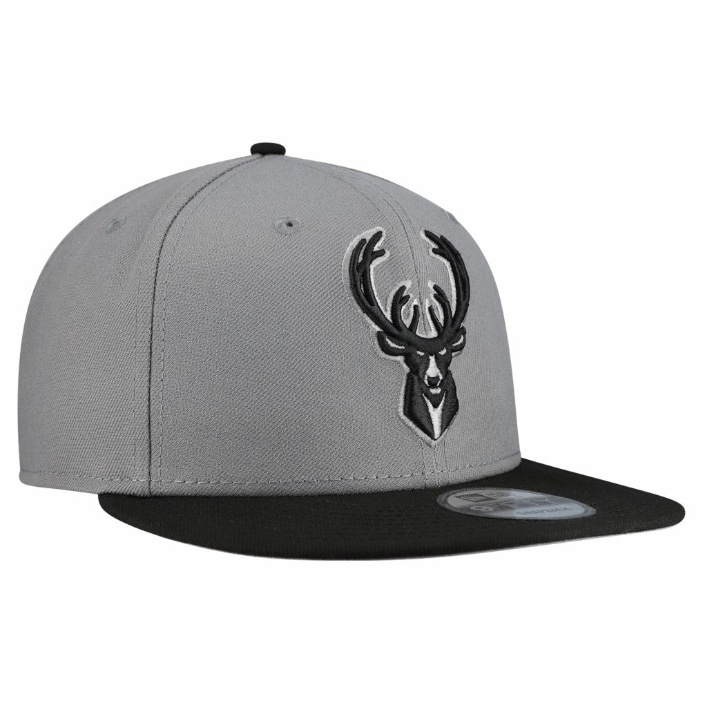 Milwaukee Bucks Core Logo Storm Gray Two-Tone 9FIFTY Snapback Hat - Gray shop