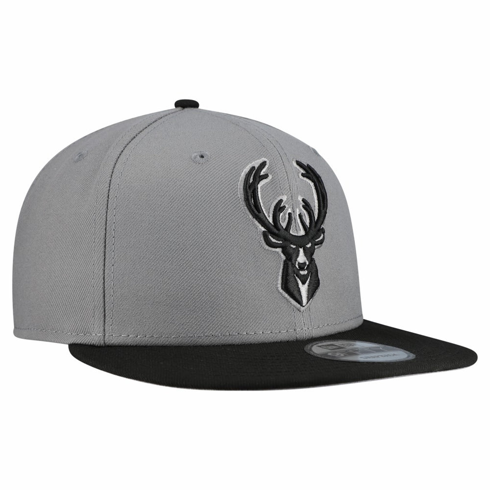 Milwaukee Bucks Core Logo Storm Gray Two-Tone 9FIFTY Snapback Hat - Gray shop