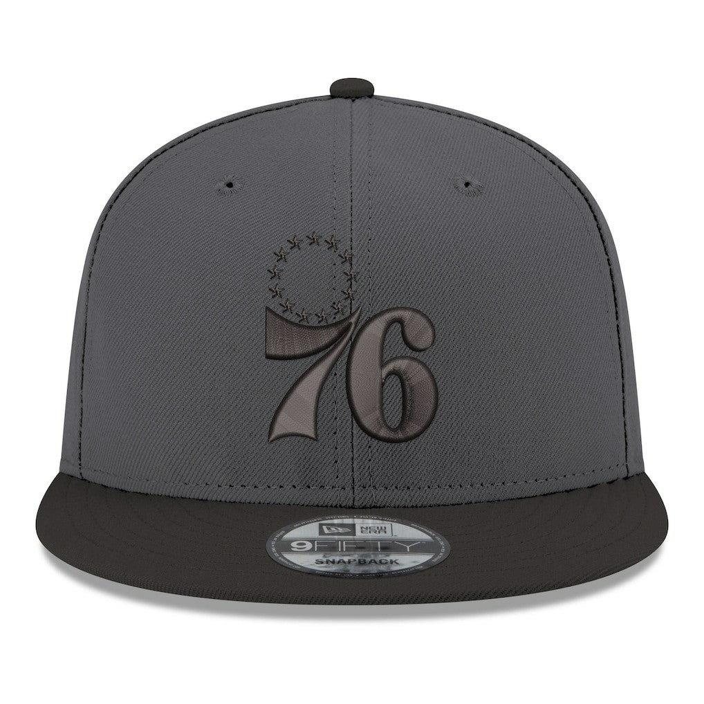 Philadelphia 76ers Logo 2-Tone 9FIFTY Snapback Hat - Gray/Black on sale