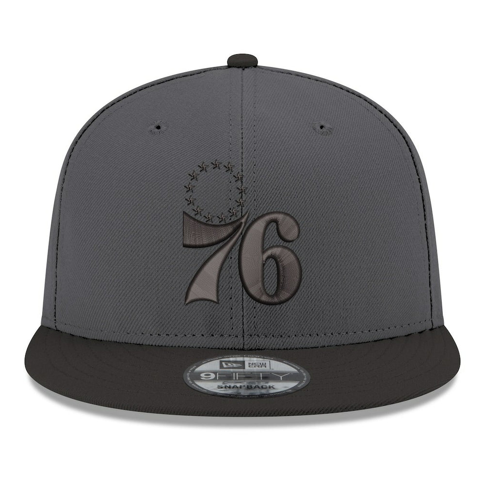 Philadelphia 76ers Logo 2-Tone 9FIFTY Snapback Hat - Gray/Black on sale