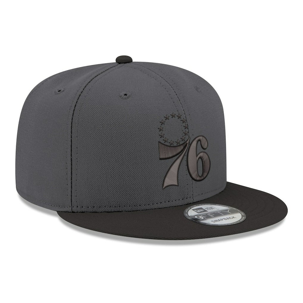 Philadelphia 76ers Logo 2-Tone 9FIFTY Snapback Hat - Gray/Black on sale