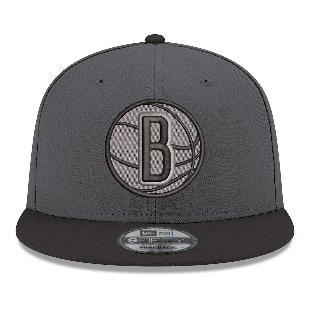 Brooklyn Nets Logo 2-Tone 9FIFTY Snapback Hat - Gray/Black sale
