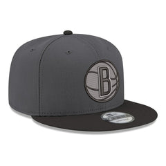 Brooklyn Nets Logo 2-Tone 9FIFTY Snapback Hat - Gray/Black sale