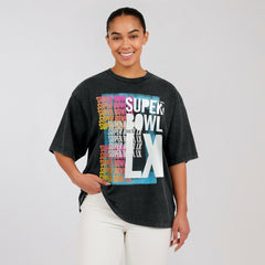 Super Bowl LX WEAR by Erin Andrews Women's Vintage Boyfriend T-Shirt - Black discount