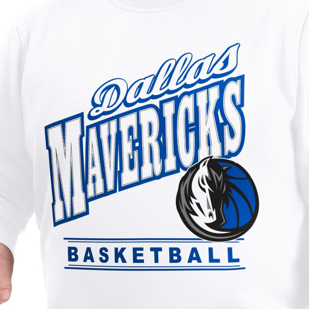 Dallas Mavericks G-III Sports by Carl Banks Adaptive Headliner Fleece Crewneck Sweatshirt sale - White for sale