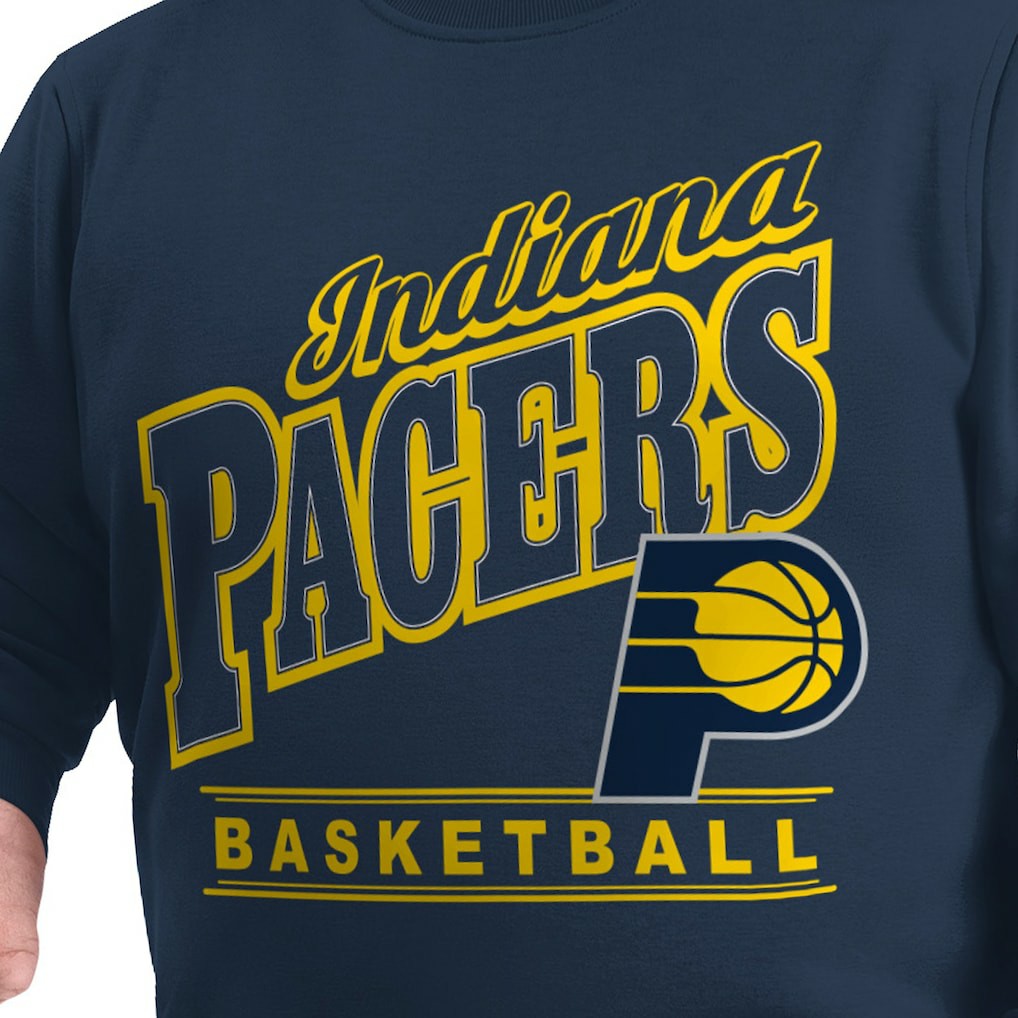 Indiana Pacers G-III Sports by Carl Banks Adaptive Headliner Fleece Crewneck Sweatshirt - Navy for sale