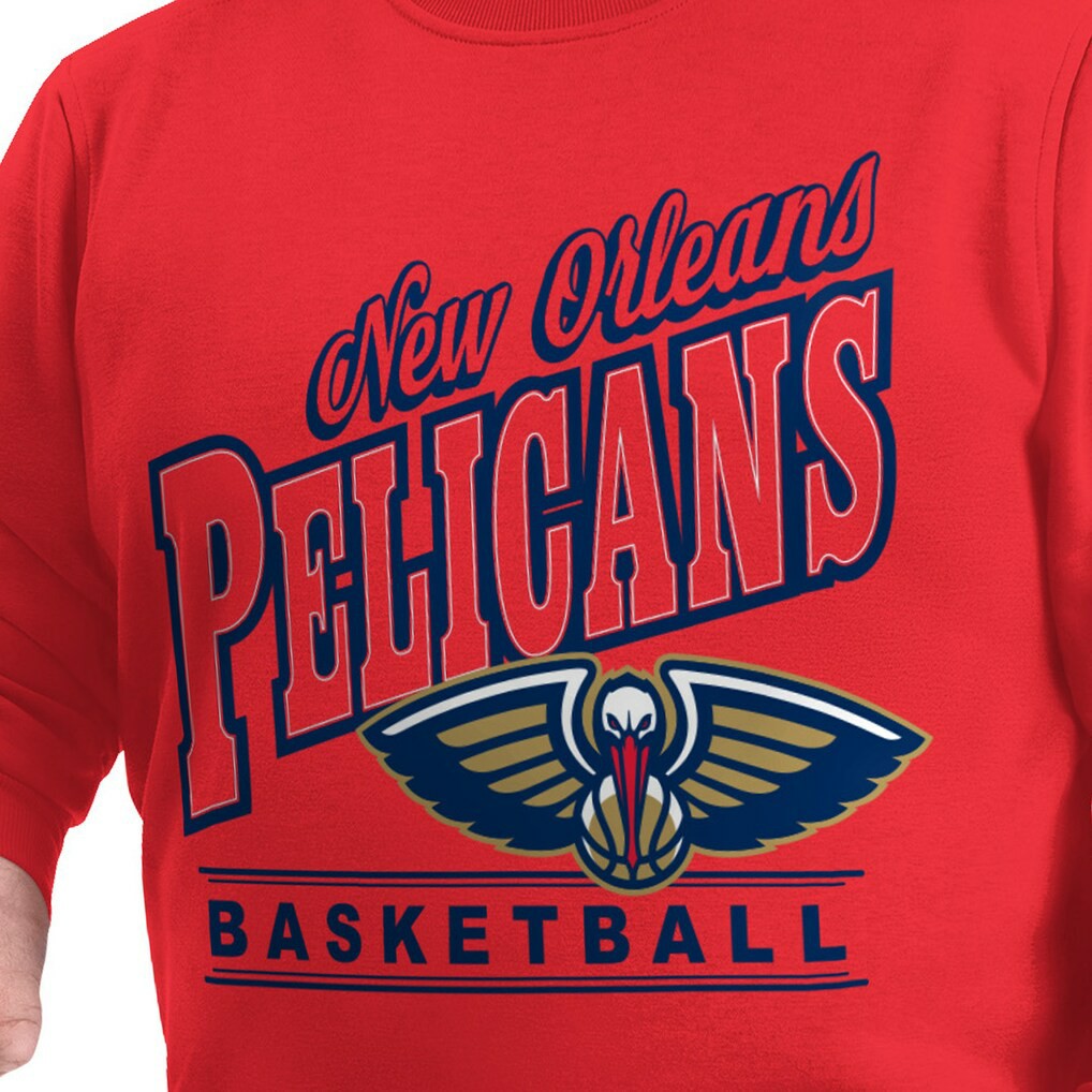 New Orleans Pelicans G-III Sports by Carl Banks Adaptive Headliner Fleece Crewneck Sweatshirt - Red on sale