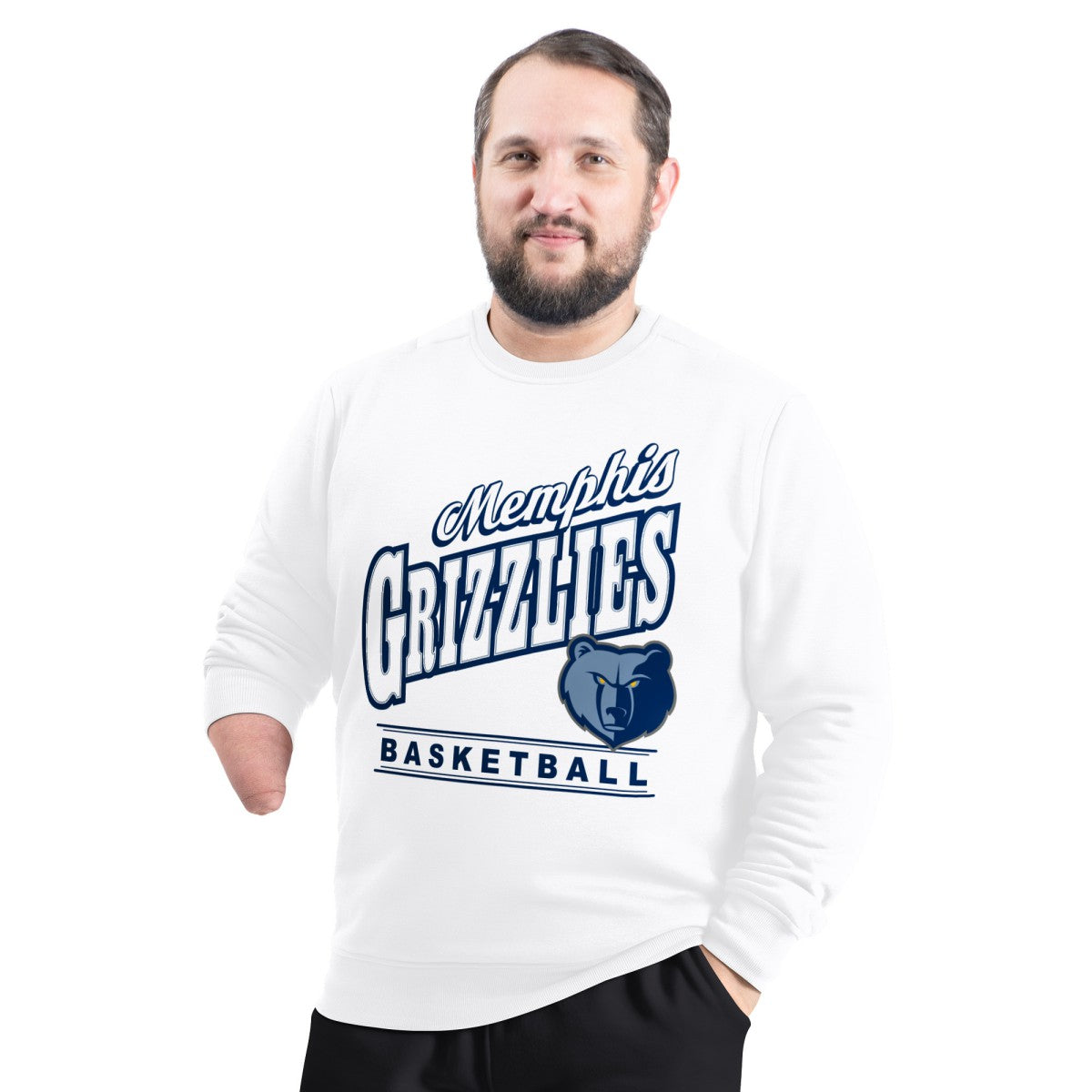 Memphis Grizzlies G-III Sports by Carl Banks Adaptive Headliner Fleece Crewneck Sweatshirt - White cheap
