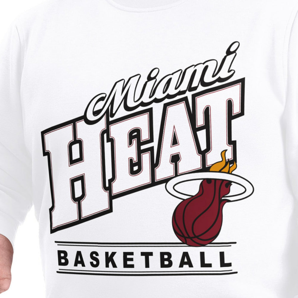 Miami Heat G-III Sports by Carl Banks Adaptive Headliner Fleece Crewneck Sweatshirt - White for sale