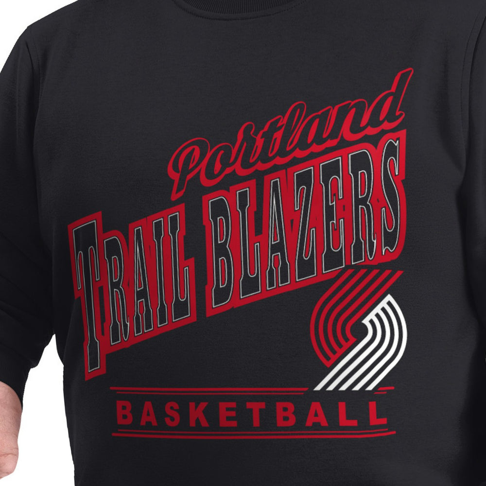 Portland Trail Blazers G-III Sports by Carl Banks Adaptive Headliner Fleece Crewneck Sweatshirt - Black outlet