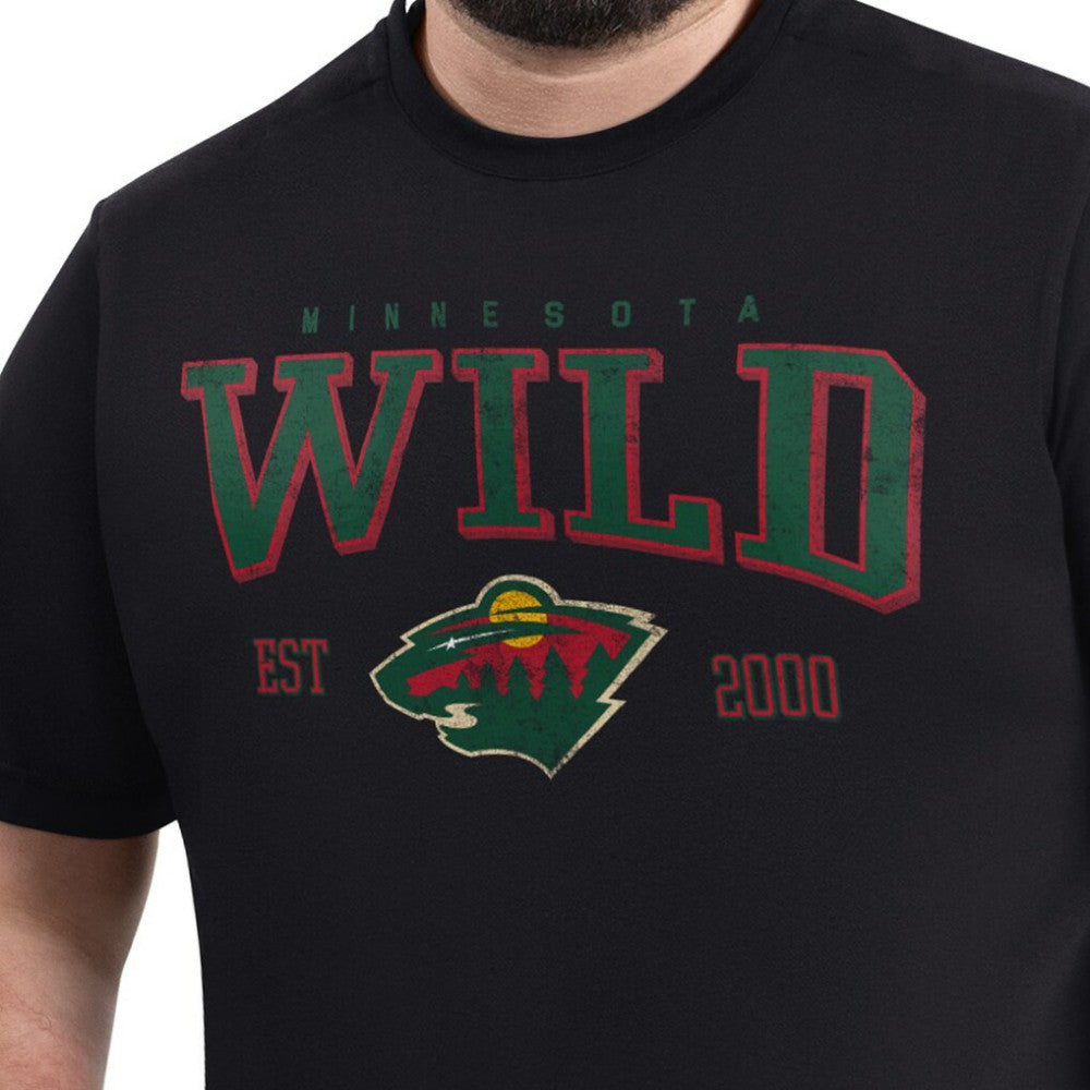 Minnesota Wild G-III Sports by Carl Banks Adaptive Classic Team Graphic T-Shirt - Black T-shirts