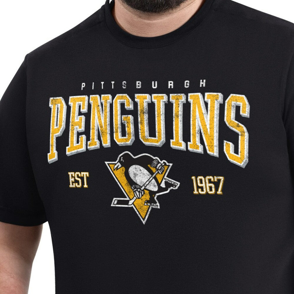 Pittsburgh Penguins G-III Sports by Carl Banks Adaptive Classic Team Graphic T-Shirt - Black T-shirts