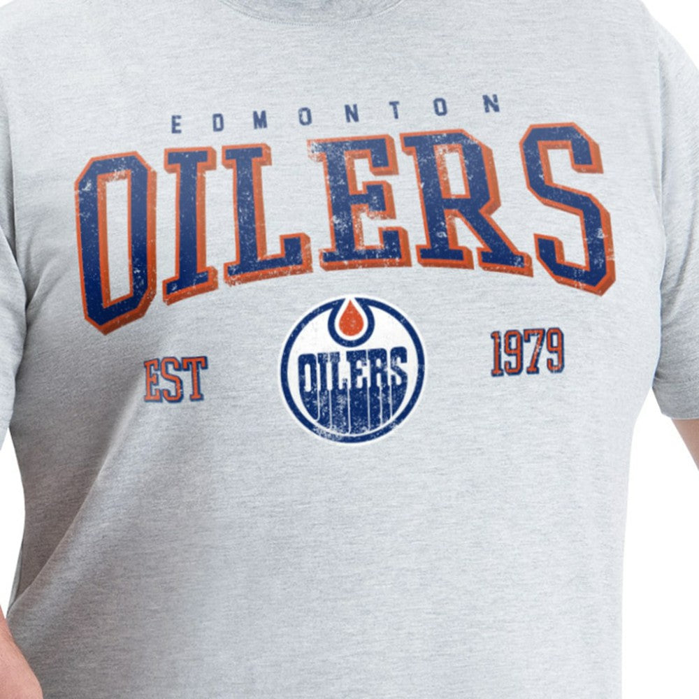 Edmonton Oilers G-III Sports by Carl Banks Adaptive Classic Team Graphic T-Shirt - Gray T-shirts