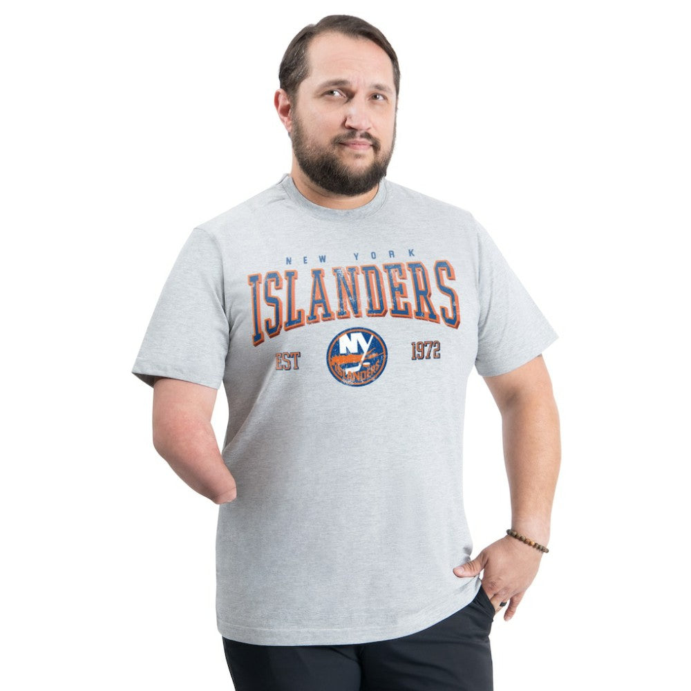 New York Islanders G-III Sports by Carl Banks Adaptive Classic Team Graphic T-Shirt - Gray T-shirts