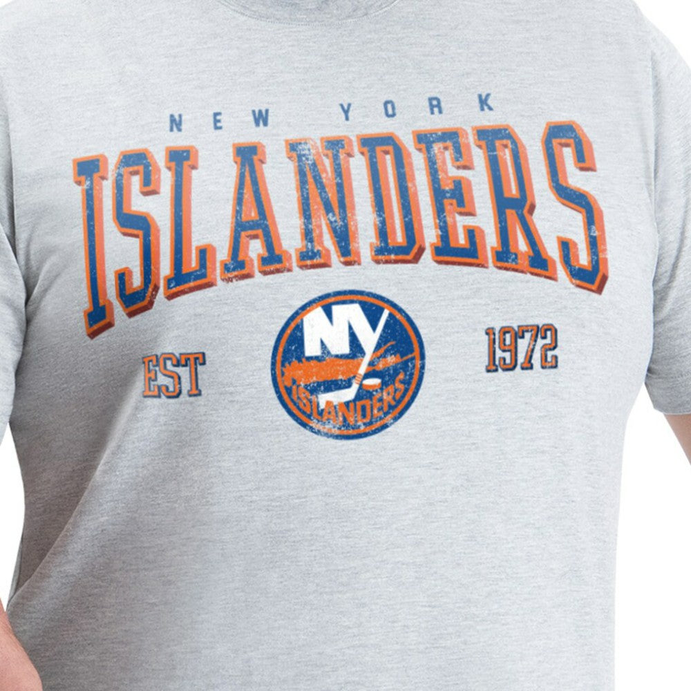 New York Islanders G-III Sports by Carl Banks Adaptive Classic Team Graphic T-Shirt - Gray T-shirts