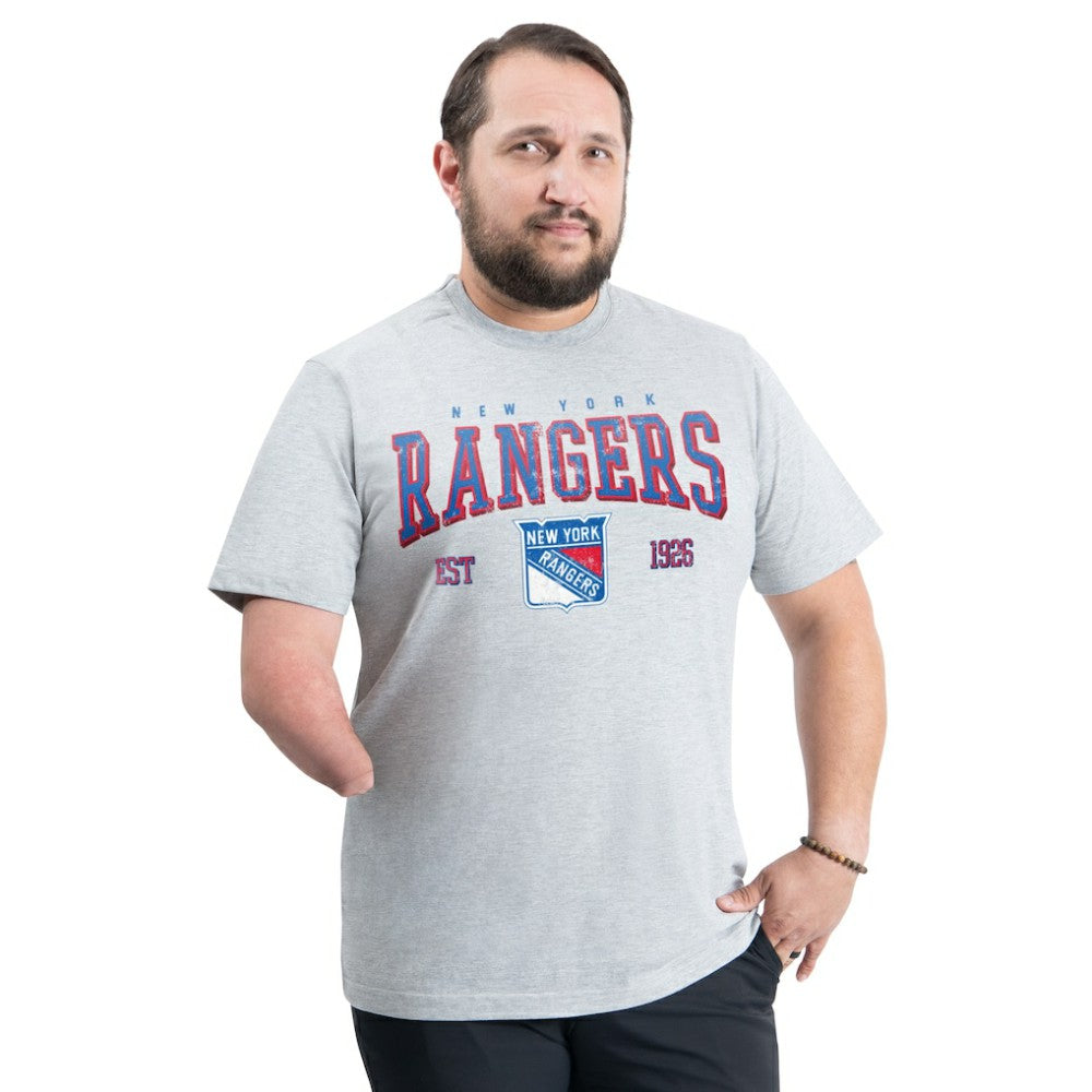 New York Rangers G-III Sports by Carl Banks Adaptive Classic Team Graphic T-Shirt - Gray T-shirts