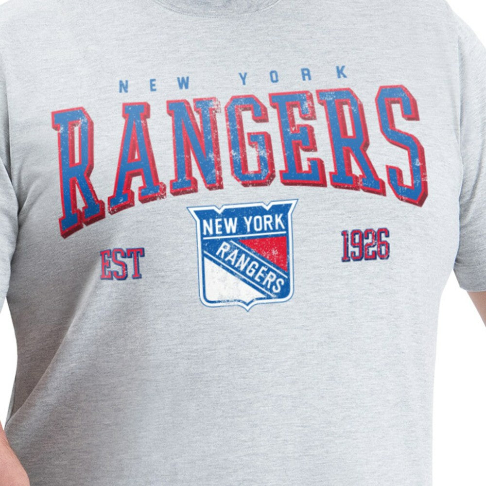 New York Rangers G-III Sports by Carl Banks Adaptive Classic Team Graphic T-Shirt - Gray T-shirts