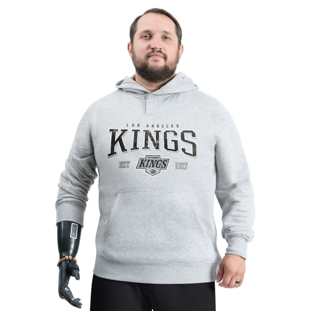 Los Angeles Kings G-III Sports by Carl Banks Adaptive Classic Team Spirit Fleece Hoodie - Gray Hoodies