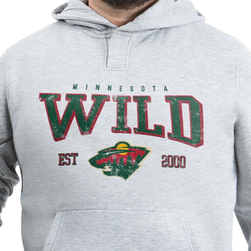 Minnesota Wild G-III Sports by Carl Banks Adaptive Classic Team Spirit Fleece Hoodie - Gray Hoodies