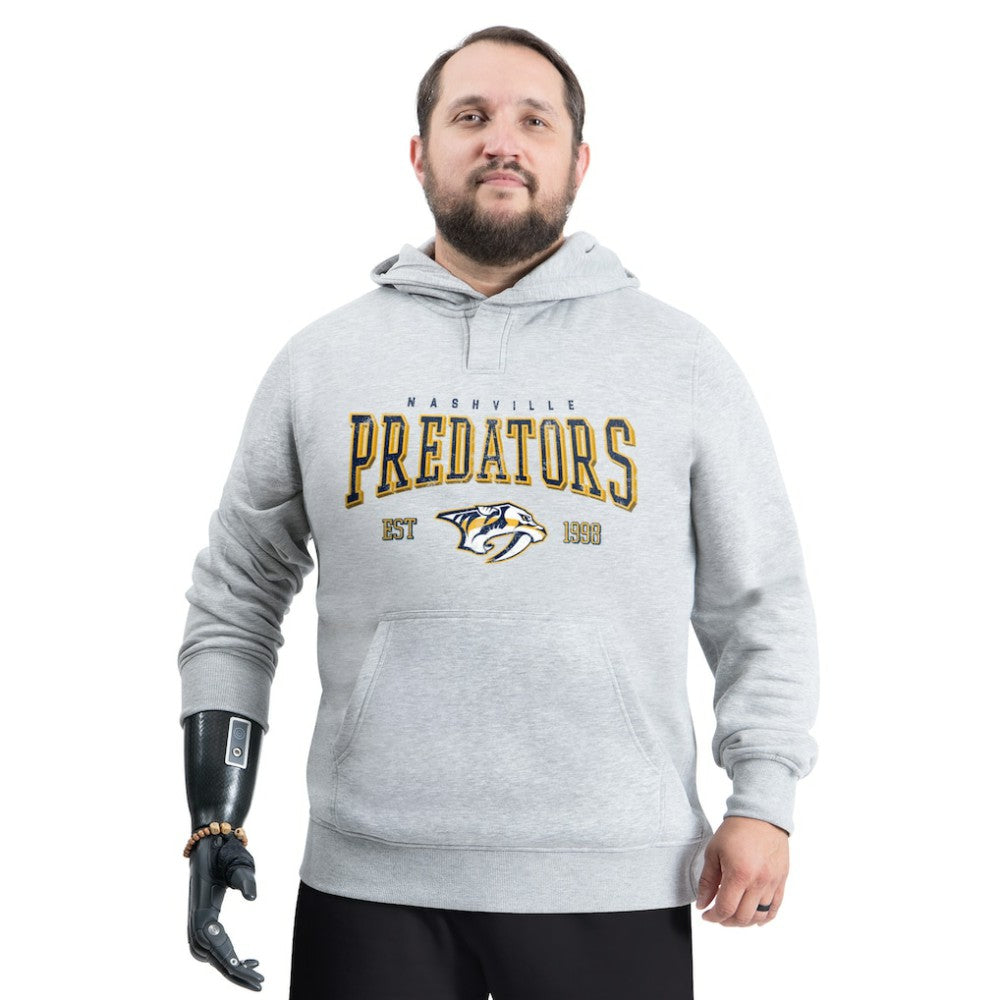Nashville Predators G-III Sports by Carl Banks Adaptive Classic Team Spirit Fleece Hoodie - Gray Hoodies