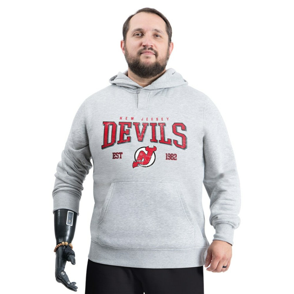 New Jersey Devils G-III Sports by Carl Banks Adaptive Classic Team Spirit Fleece Hoodie - Gray Jerseys